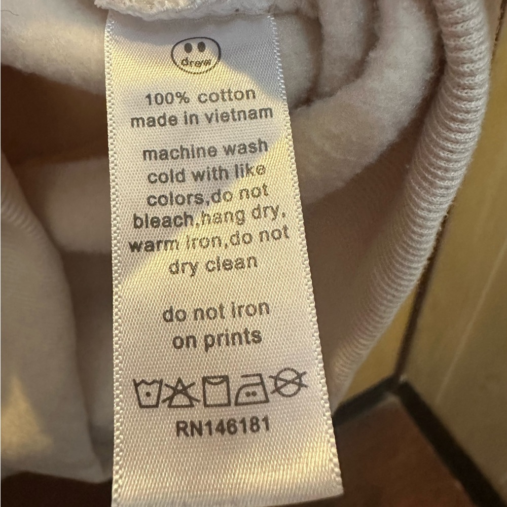Drew House Cream Hoodie with Yellow Logo - Picture 5 of 5